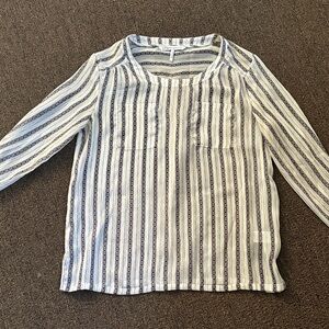 French Connection Women's  Striped Blouse - White and Black